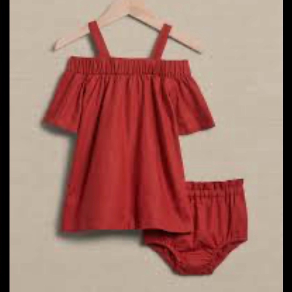 BNWoT Banana Republic | 12-18 mo | BABY LINEN-BLEND OFF-SHOULDER DRESS